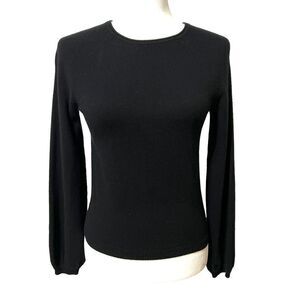 CO Essential Women's Black Crewneck Cashmere Sweater Size XL